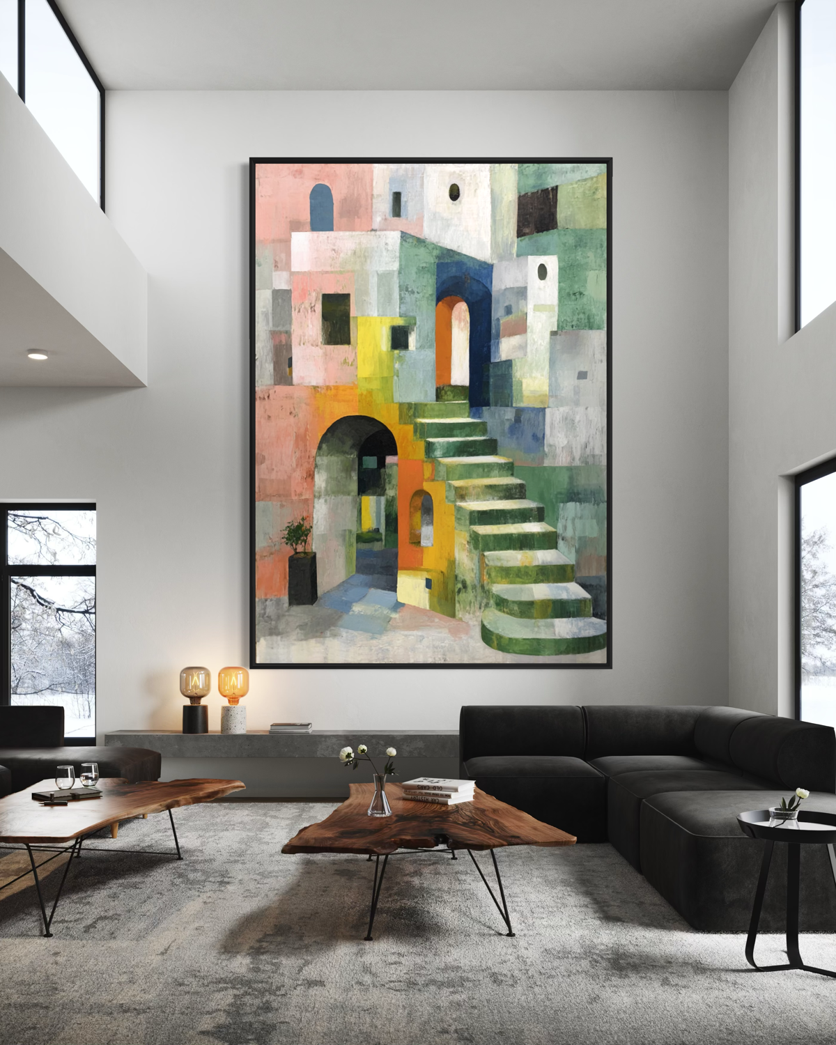 Stairway to Serenity Wandkunst für das Wohnzimmer