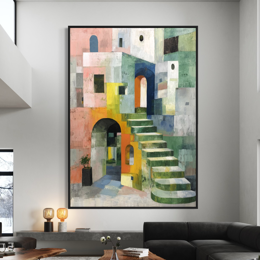 Stairway to Serenity Wandkunst für das Wohnzimmer