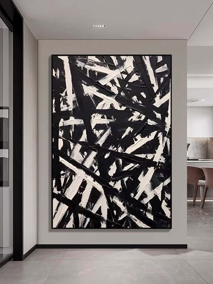 Black and Cream Messed Up Texture - Hand Painting