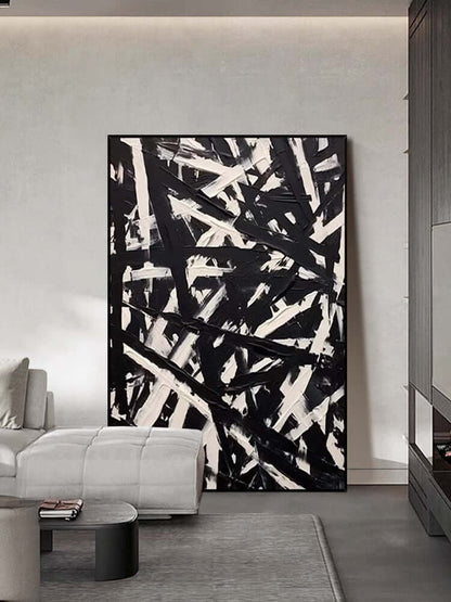Black and Cream Messed Up Texture - Hand Painting