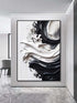 Black and Heavy White Texture - Hand Painting