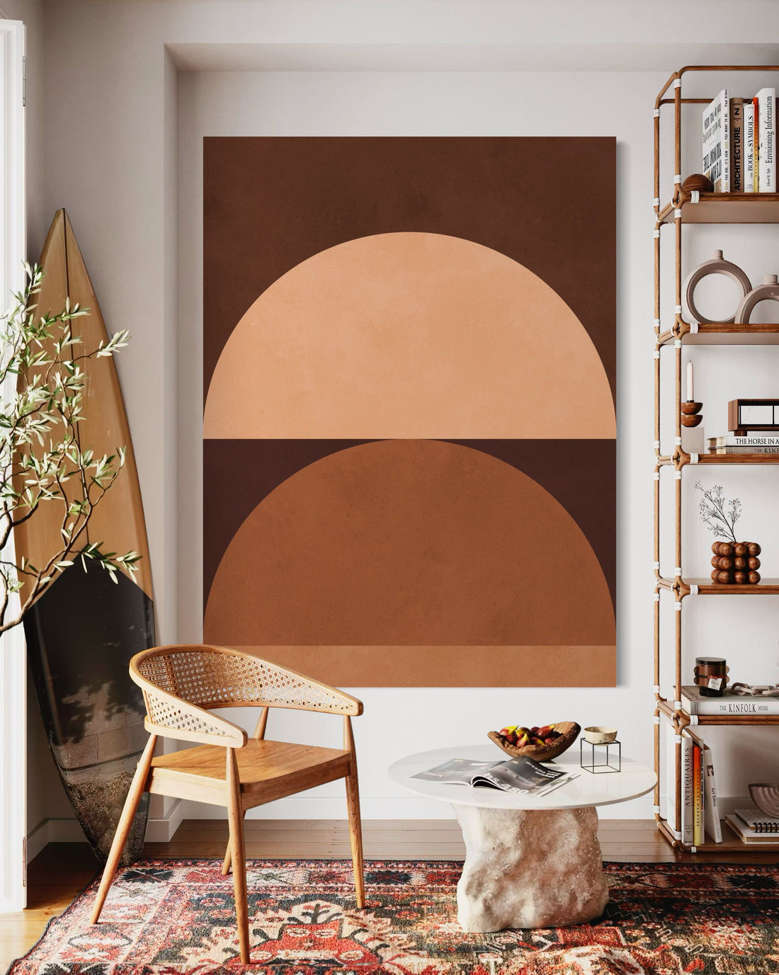 Brown Geometry 4 - Hand Painting