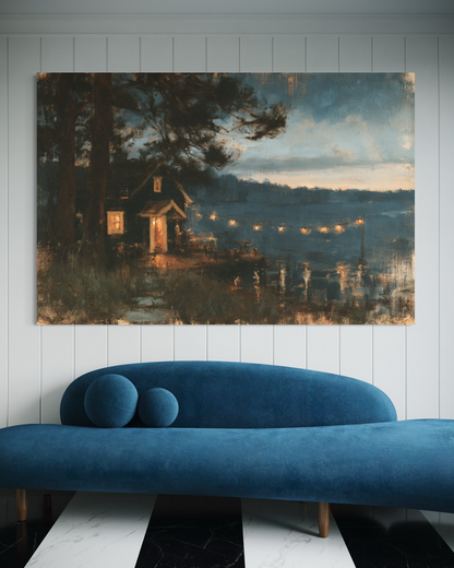 Cabin at Dusk - Hand Painting
