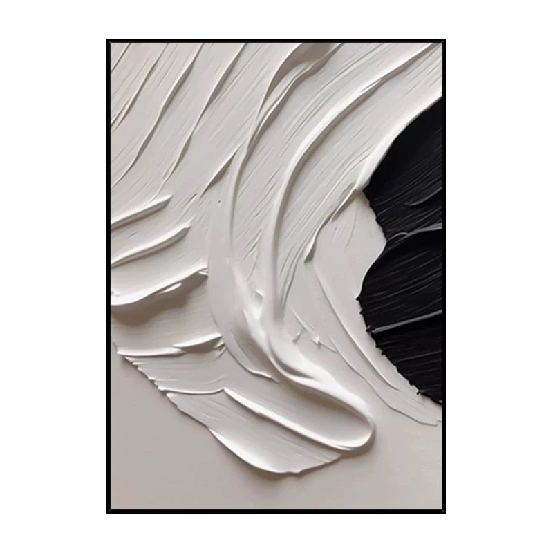 White Black Minimalism Textured Wall Art