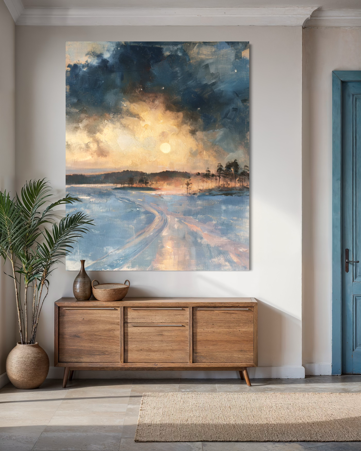 Pohjoinen Tie - Hand Painting Arte de pared dorado