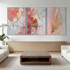 Abstract Pink and Gold Triptych - Hand Painting