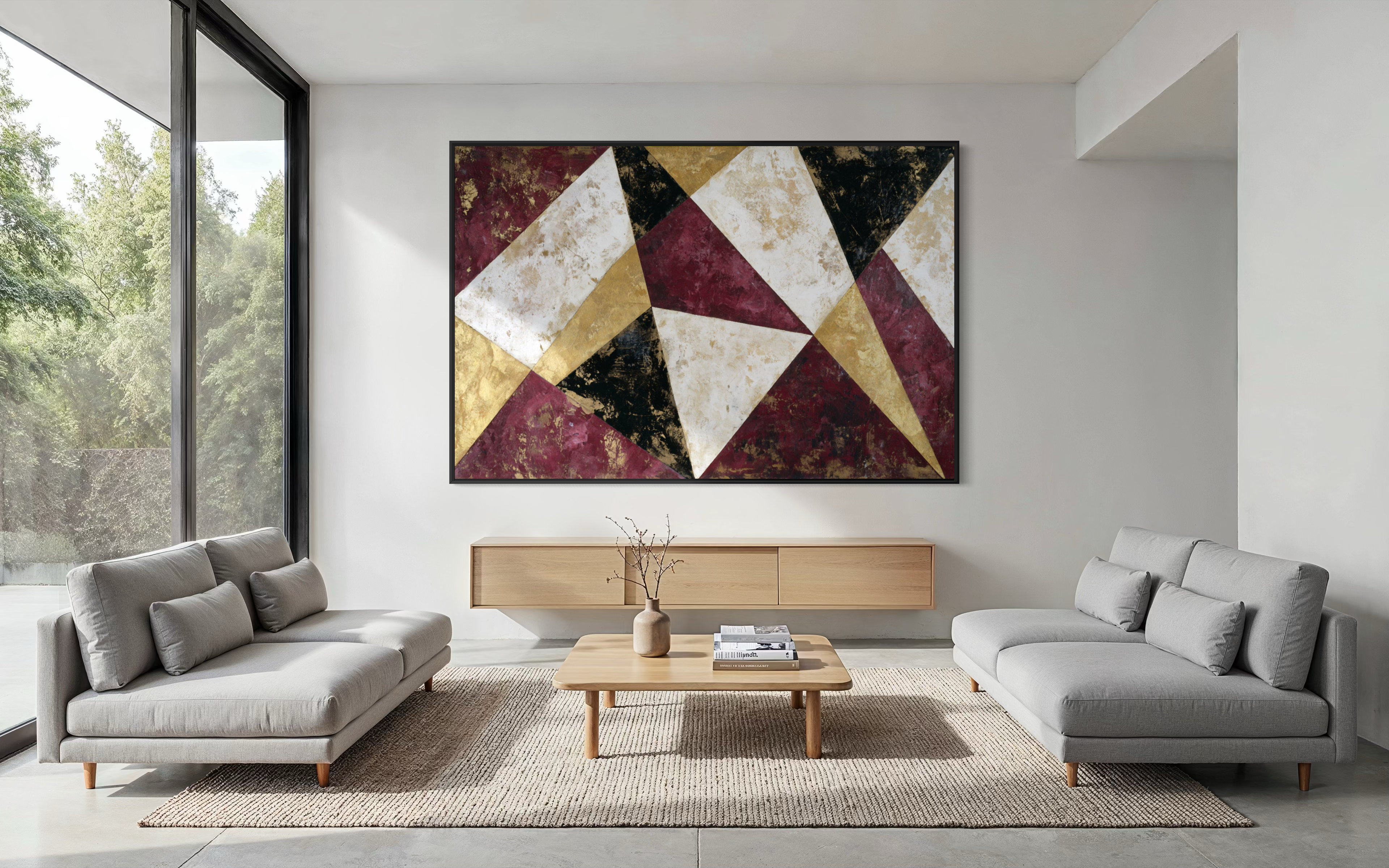 Burgundy Geometric Echo