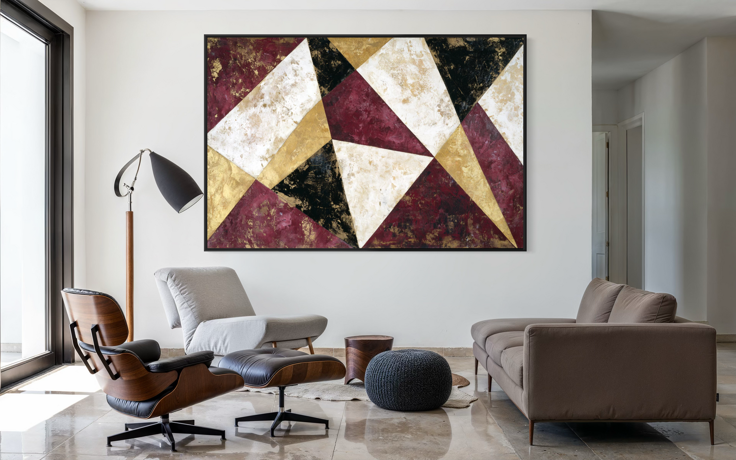 Burgundy Geometric Echo 