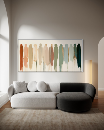 Panoramic Abstract Figures - Hand Painting