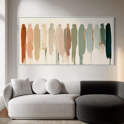 Panoramic Abstract Figures - Hand Painting