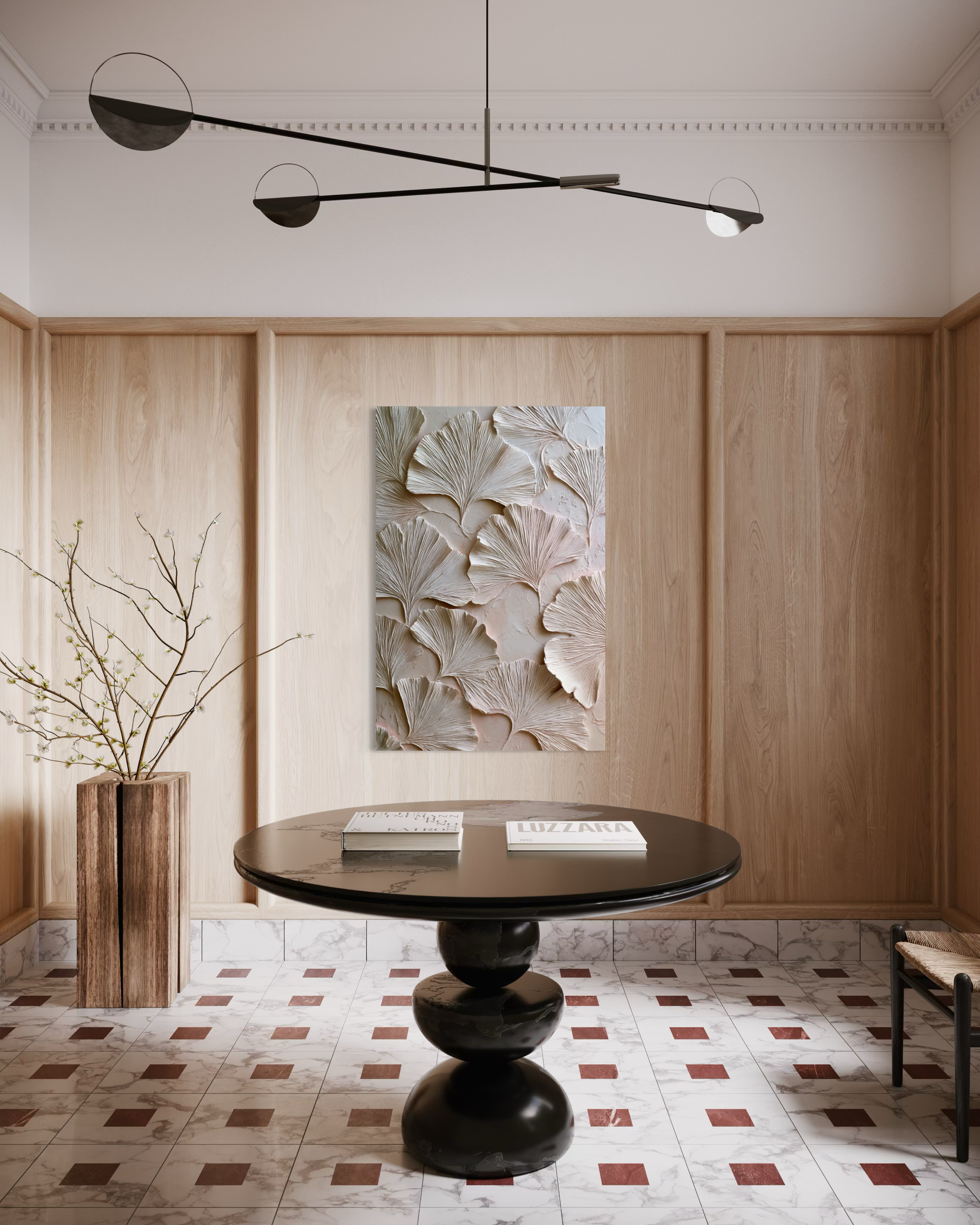 Ginkgo Relief in Soft Ivory