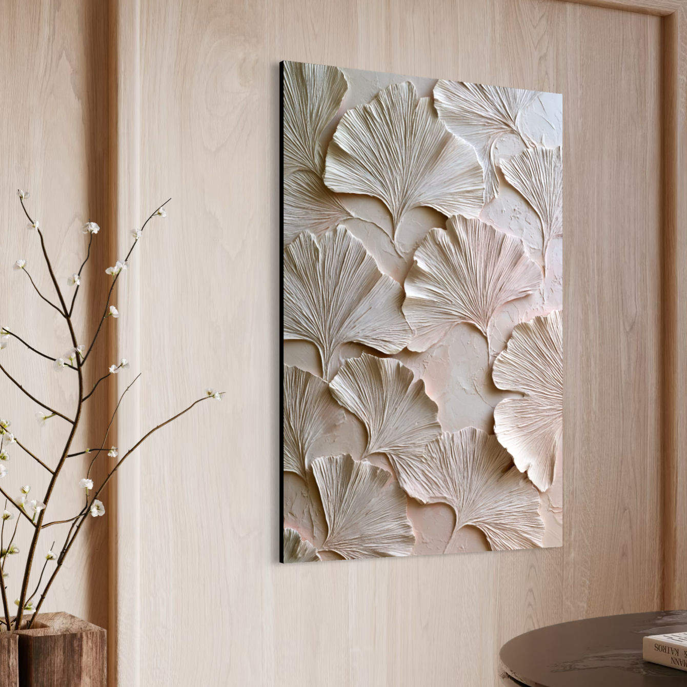 Ginkgo Relief in Soft Ivory