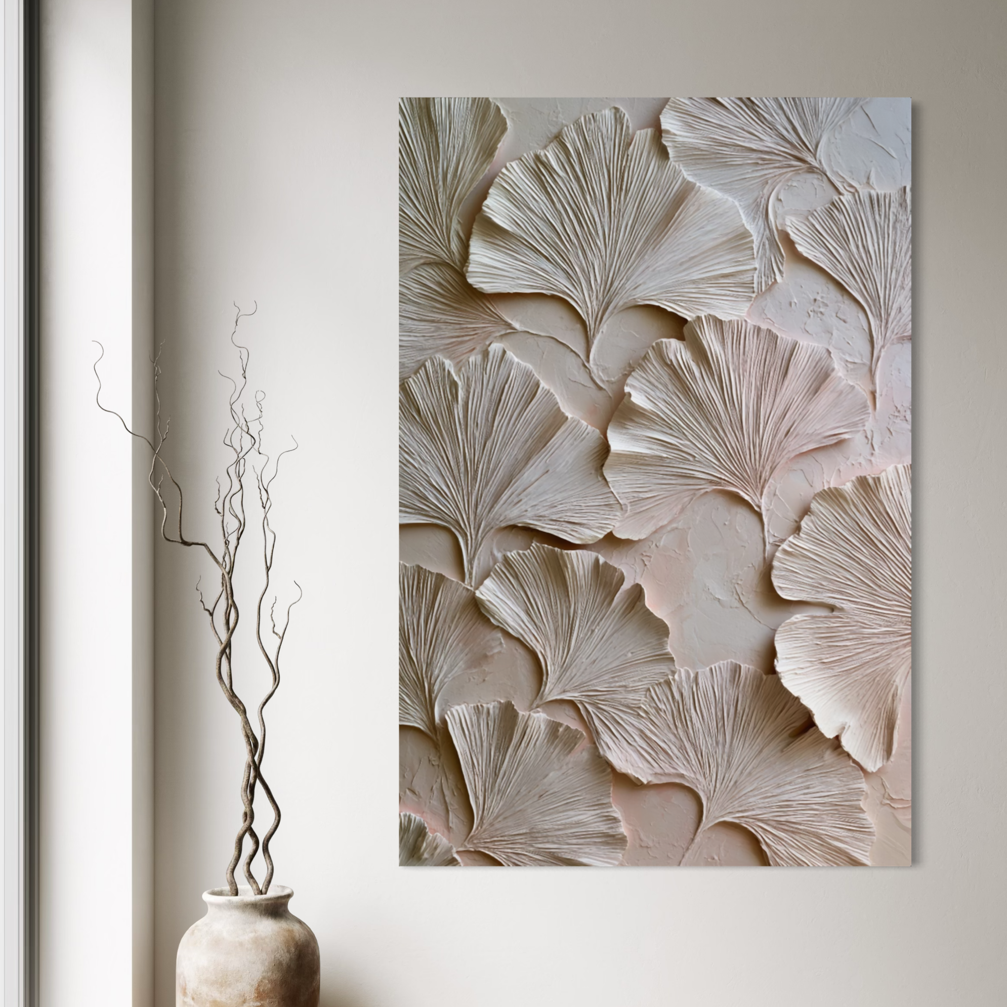 Ginkgo Relief in Soft Ivory