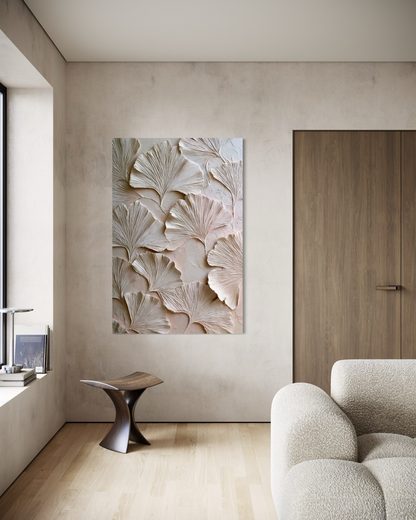 Ginkgo Relief in Soft Ivory