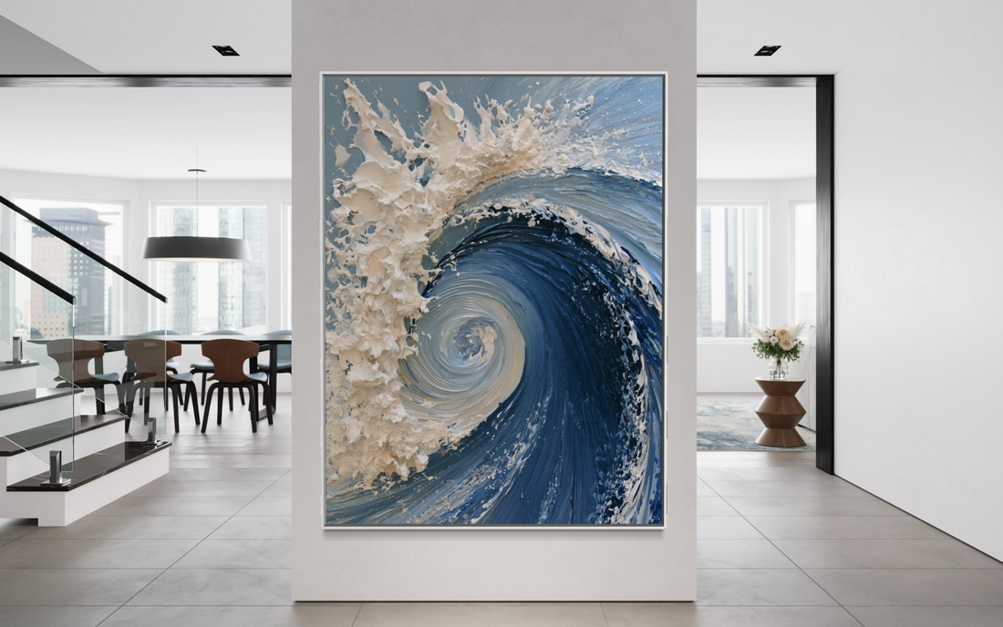 The Dramatic Blue Textured Wave