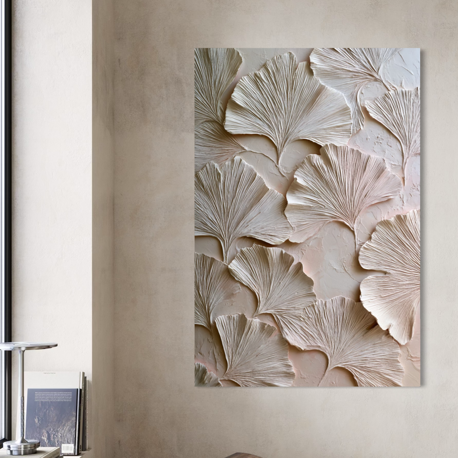 Ginkgo Relief in Soft Ivory 