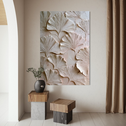 Ginkgo Relief in Soft Ivory
