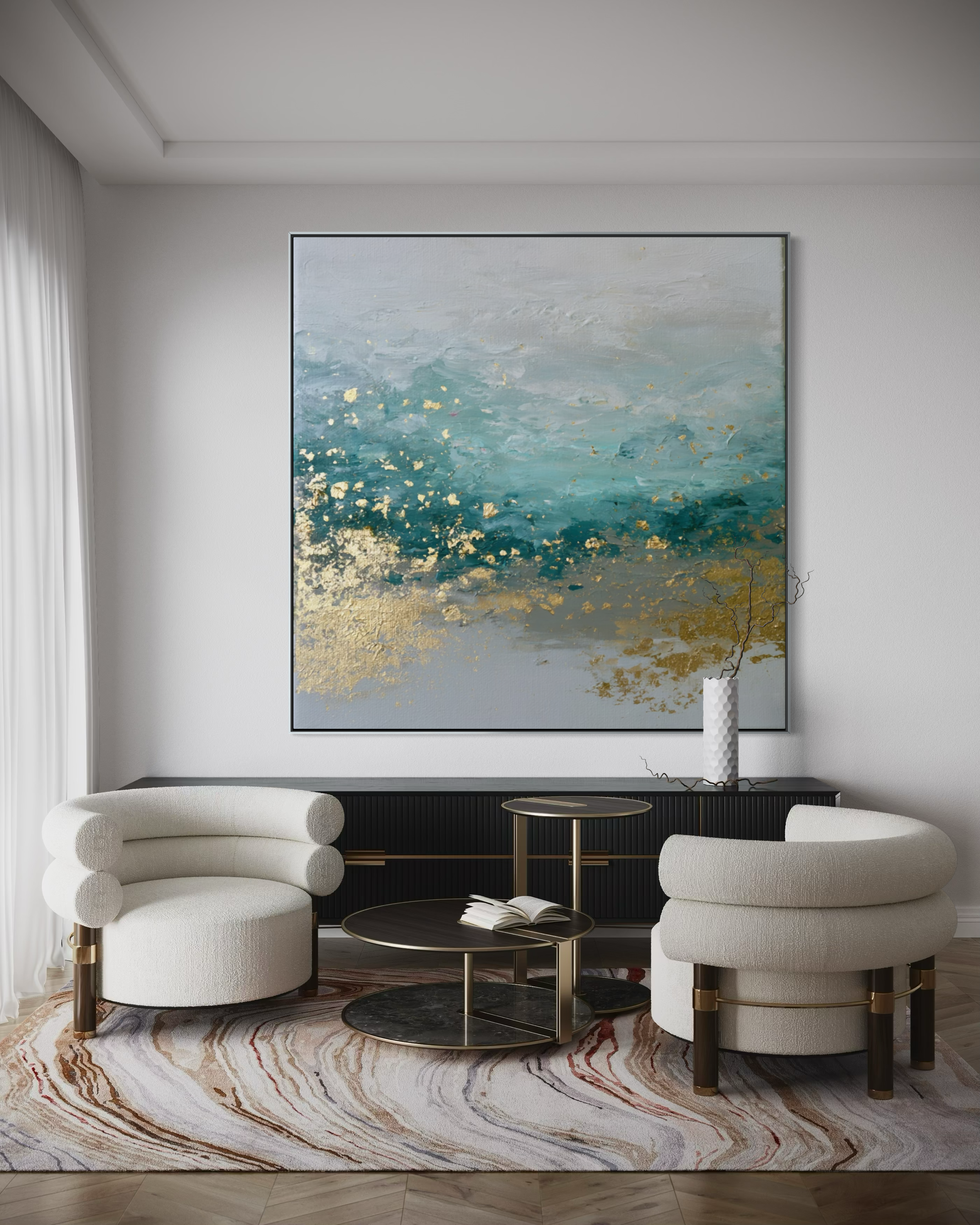 Seafoam and Gold Tide