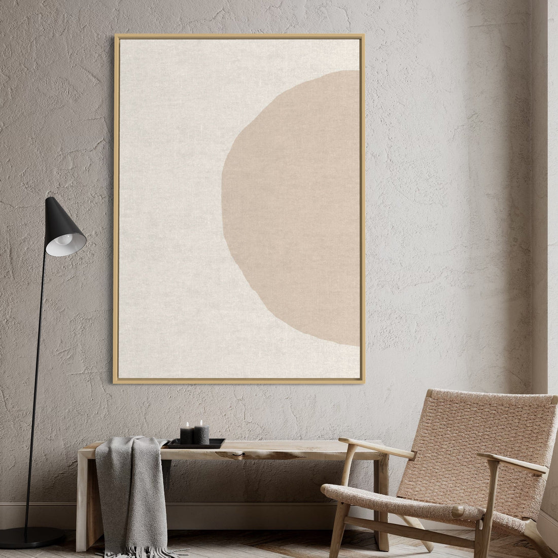 Blush & Beige Line Circles 1 - Hand Painting