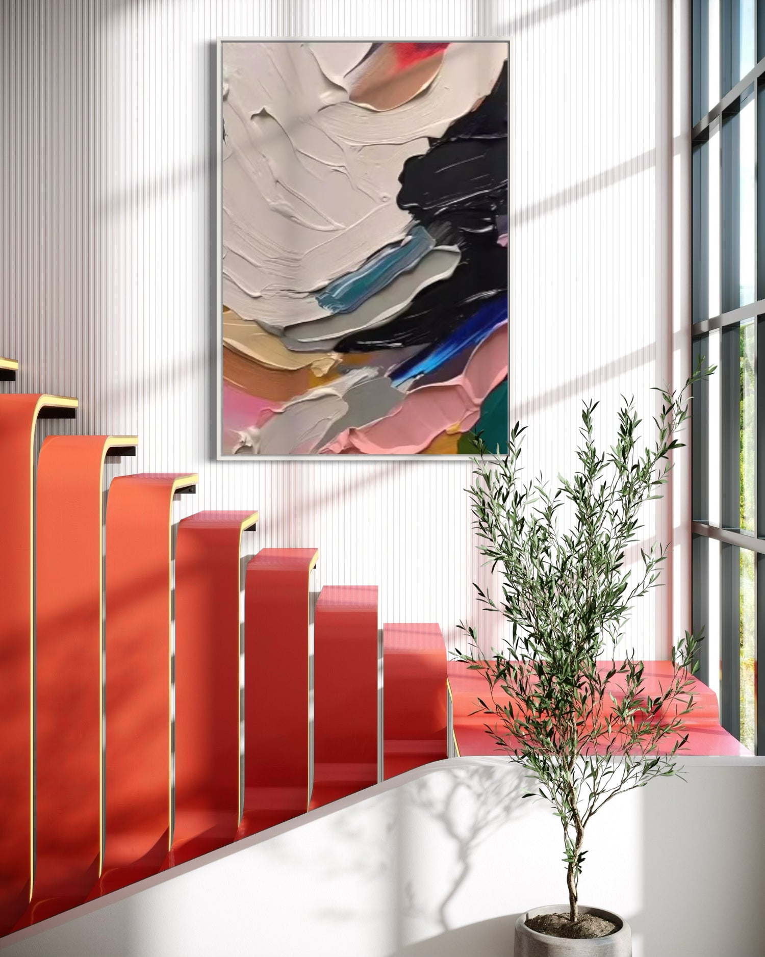 Rhythm of Contrast ピンクウォールアート