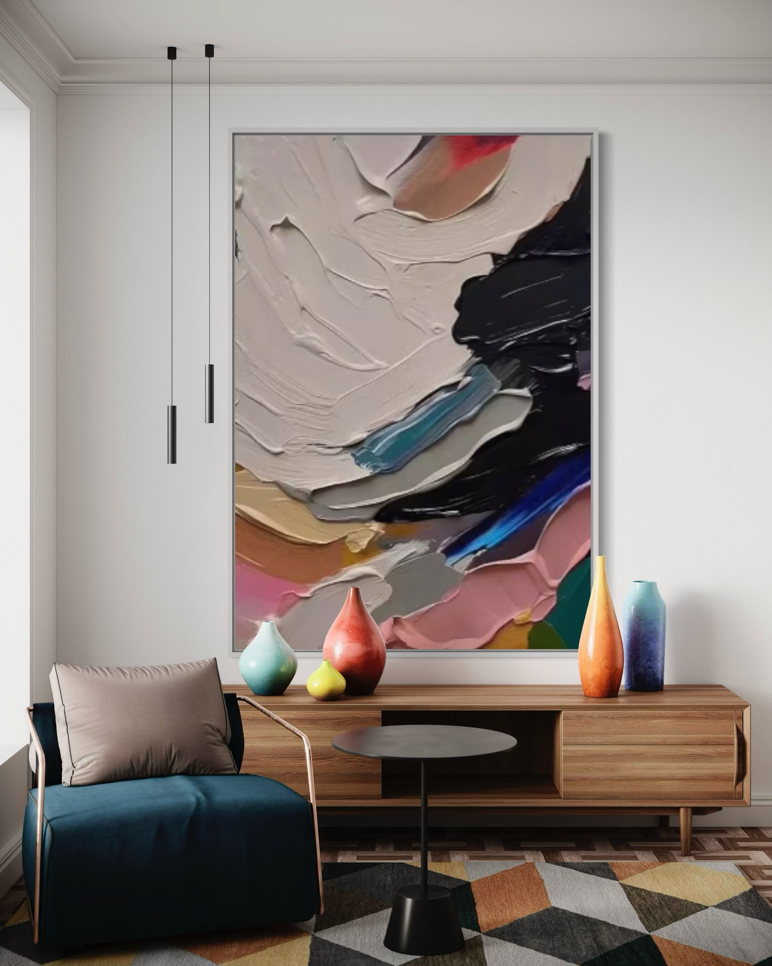 Rhythm of Contrast ピンクウォールアート