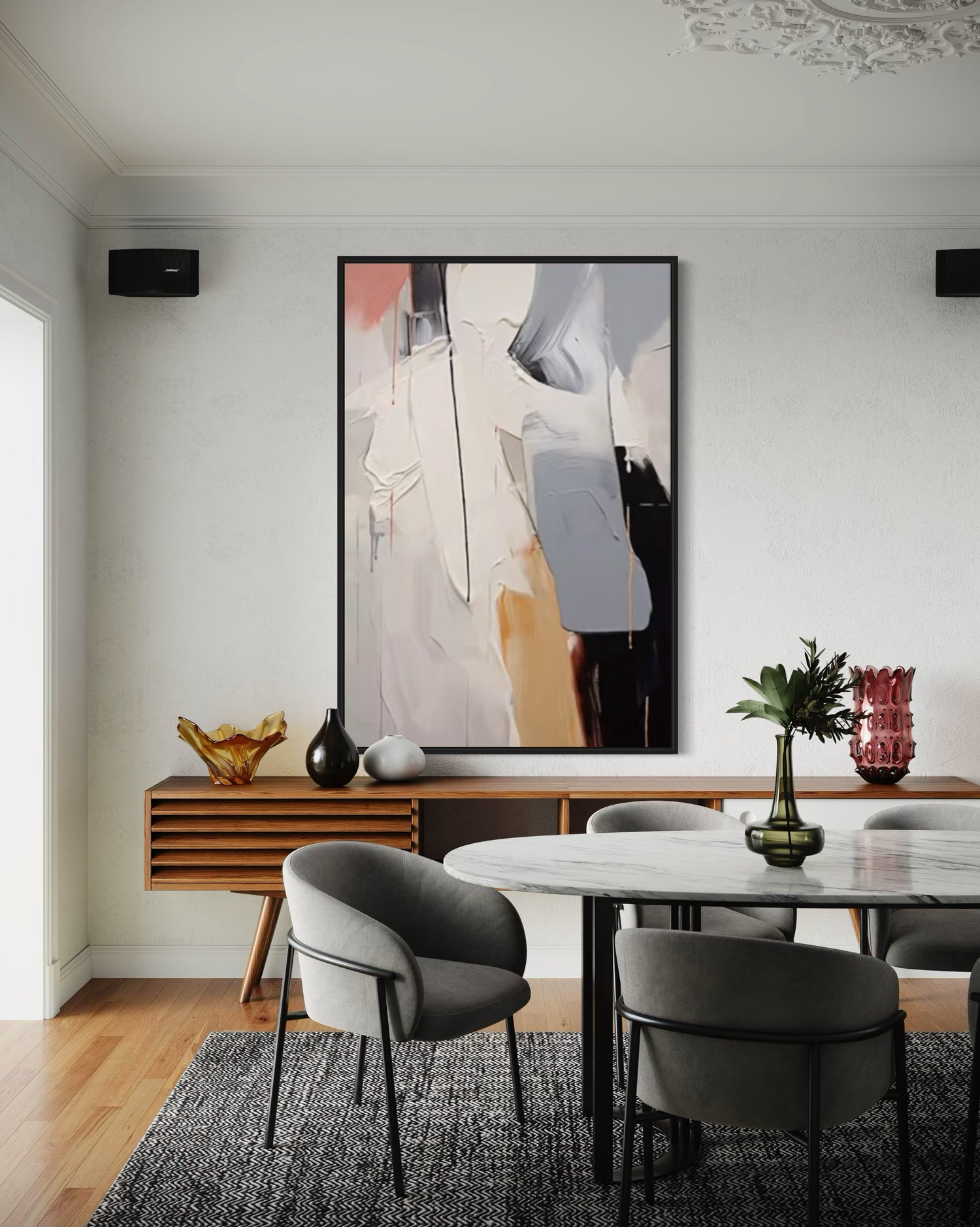 Silent Flow ピンクウォールアート