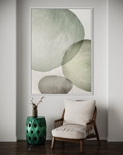 Sage Green Circles - Hand Painting
