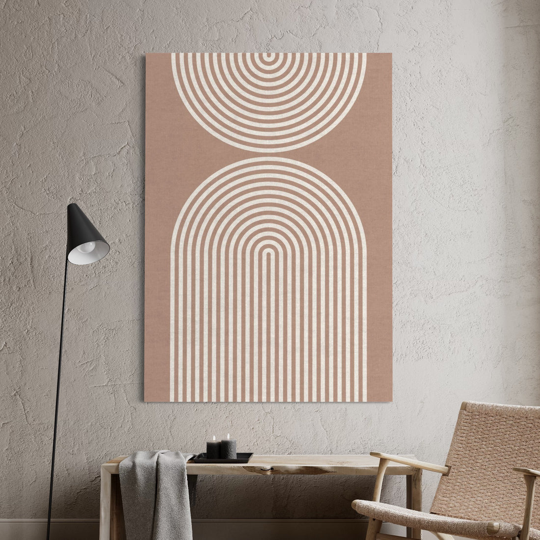 Striped Arches Abstract Beige