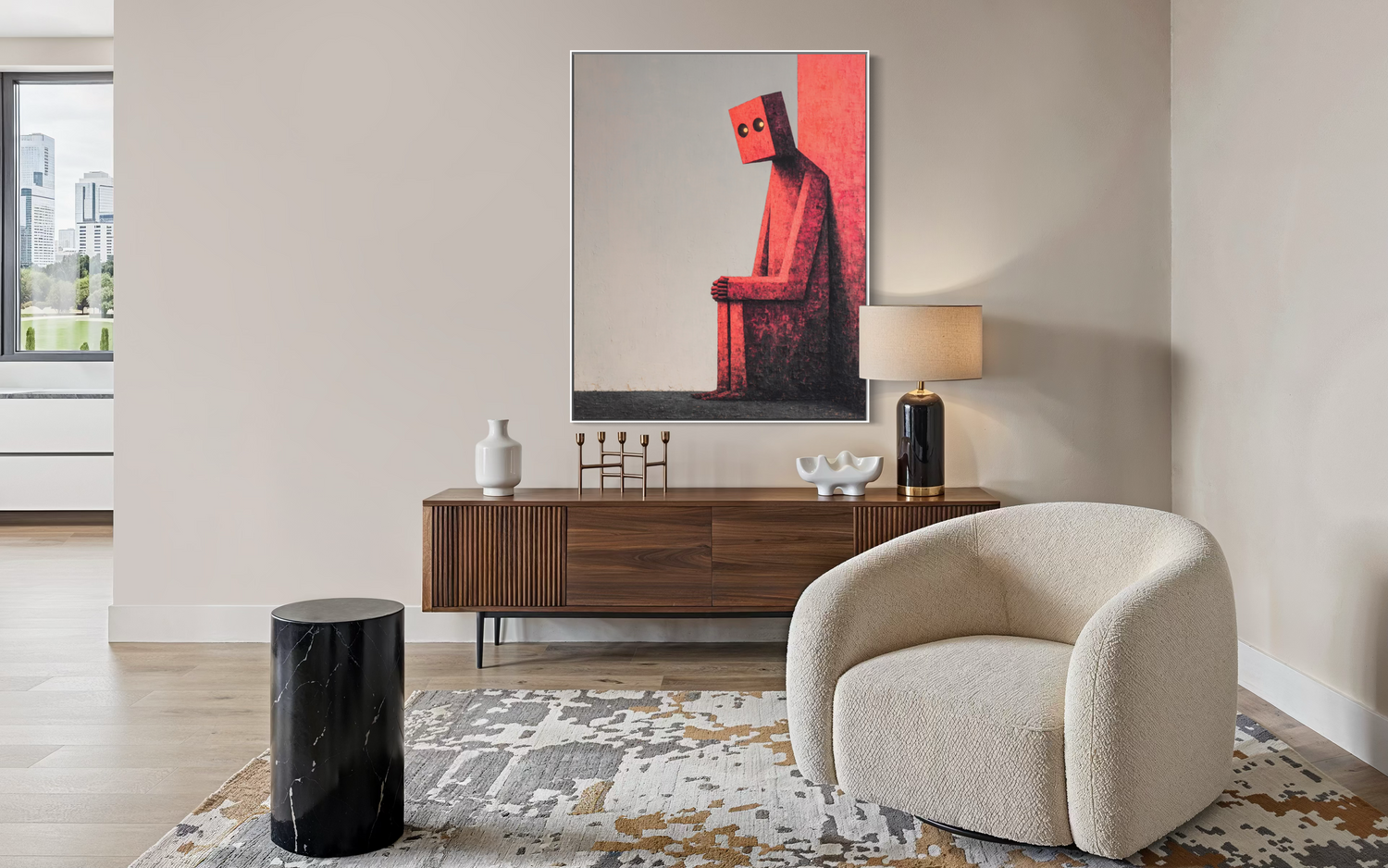 The Silent Observer Wandkunst für das Wohnzimmer
