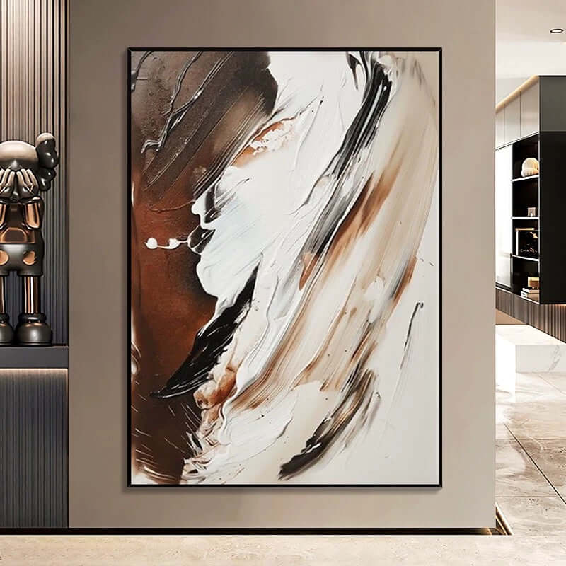 Rustic Hues and Ivory Echoes - Hand Painting Canvas Wall Art