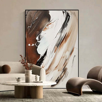 Rustic Hues and Ivory Echoes - Hand Painting