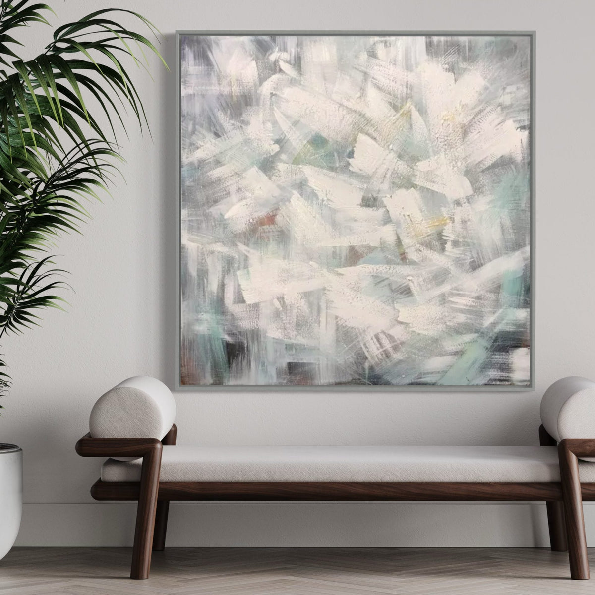 Leisurely - Hand Painting White Wall Art