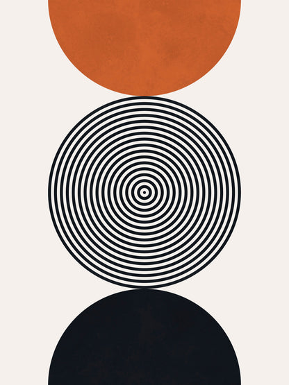 Lines and Circles Triptych - Hand Painting