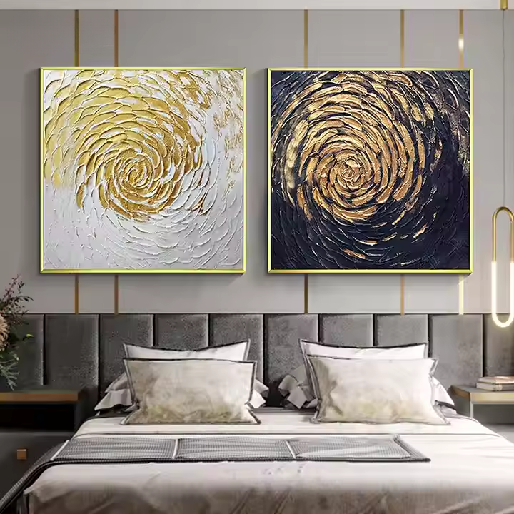 Luxurious Golden Elegance Diptych