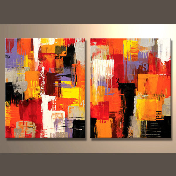 Passionate Vibrance 2 Panel Paintings