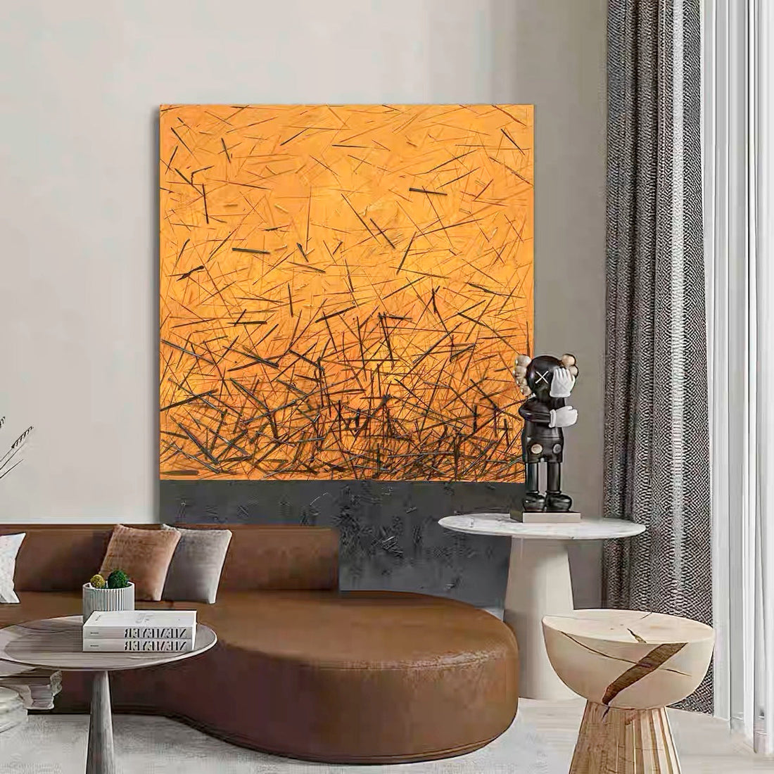 Midnight Sunburst - Rolled Canvas / 60x75cm / 24x30’’ - Hand Painting