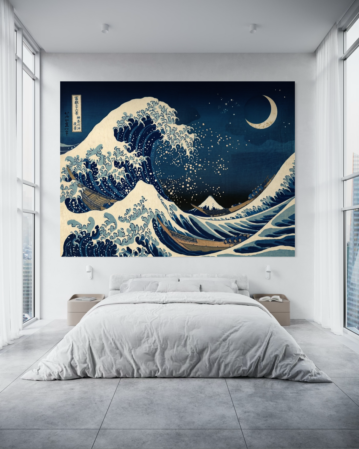 Moon Over Kanagawa - Hand Painting Pinturas más vendidas