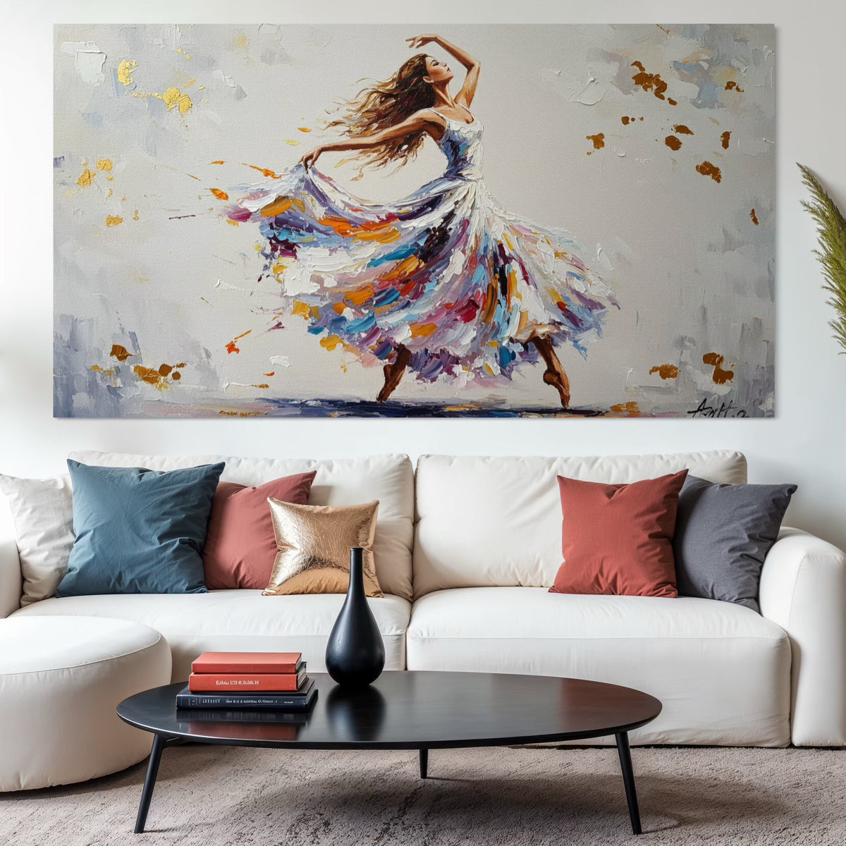 Pirouettes of Light - Hand Painting Wandkunst für das Esszimmer
