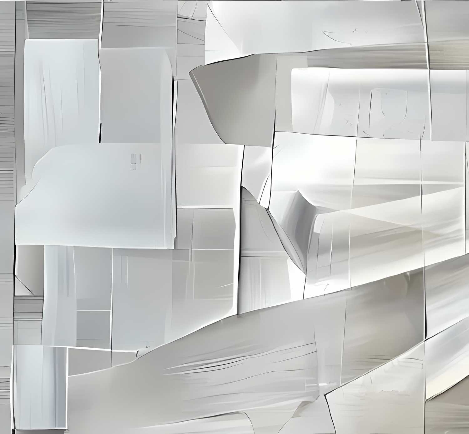 Abstract wall art featuring polished lines in white tones, adding elegance to modern spaces.