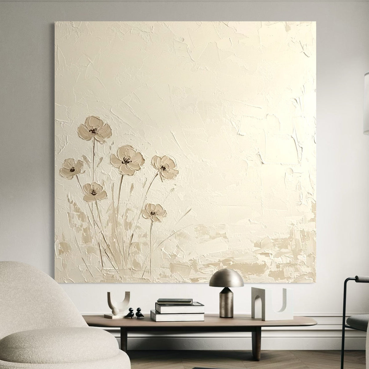 Quietude in Bloom - Hand Painting Arte de pared de lujo