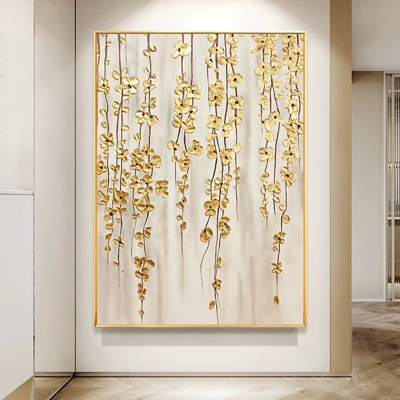 Rain of Golden Flowers Art mural de salon