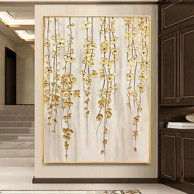Rain of Golden Flowers - Hand Painting