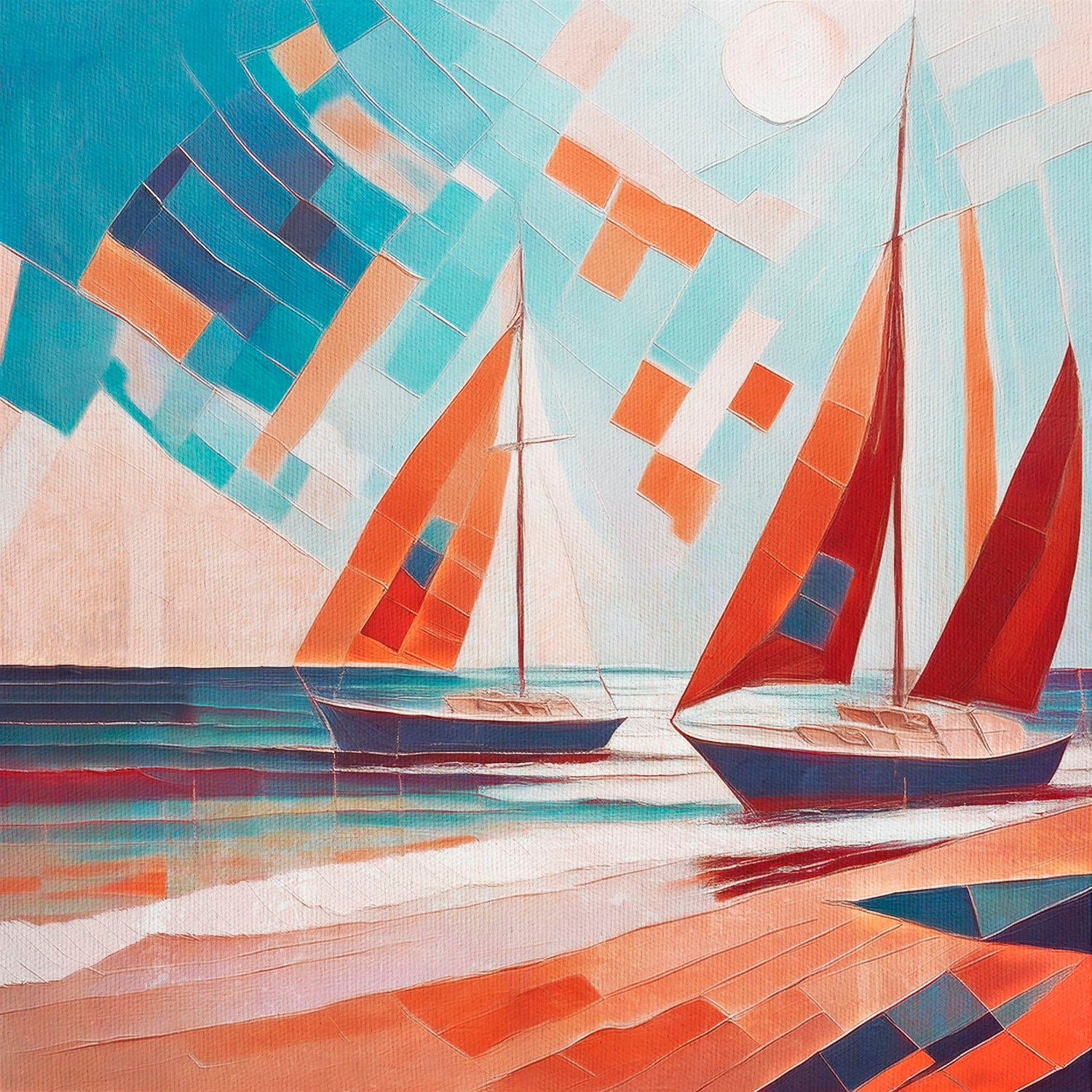 Scarlet Sails 5 Seascape Oil Paintings