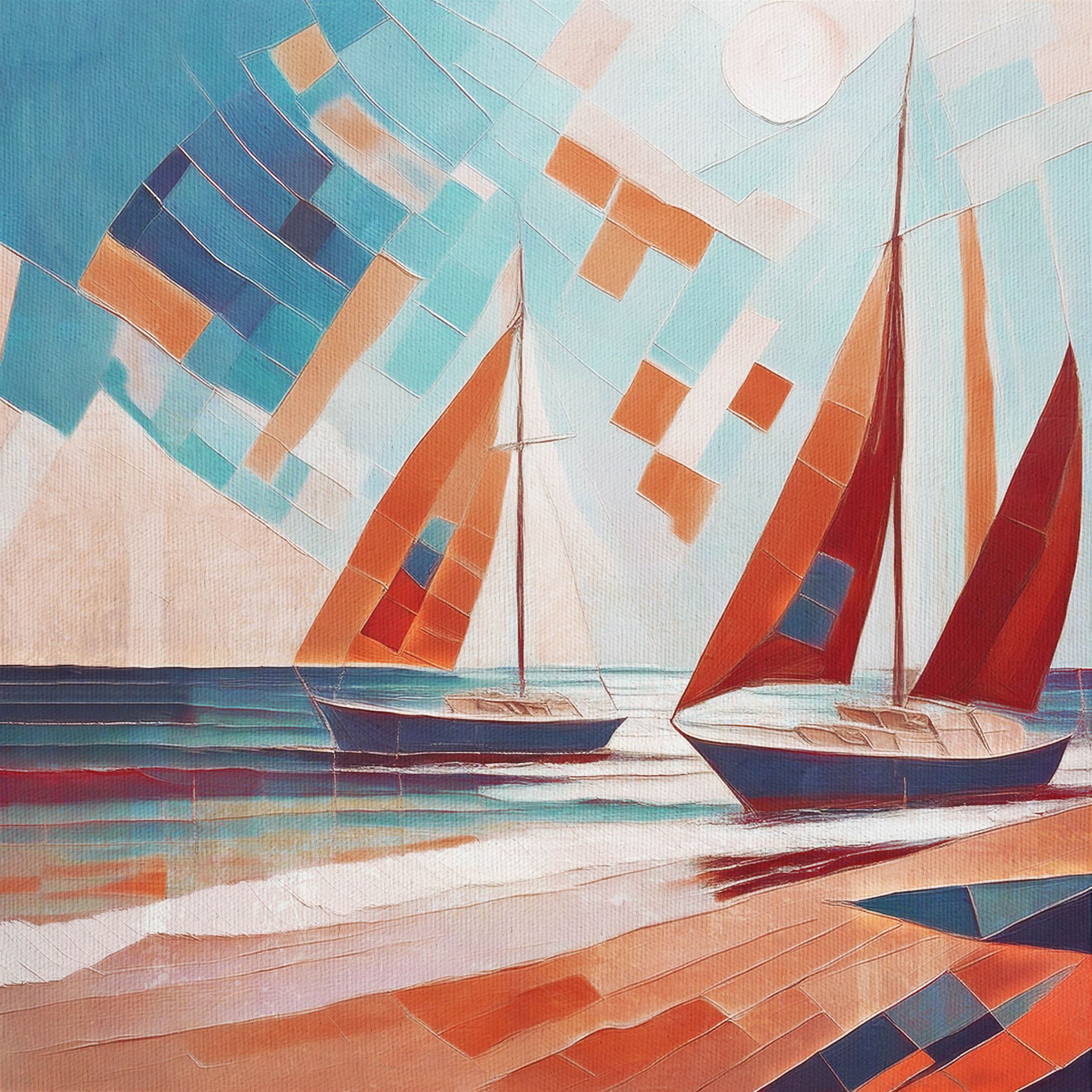 Scarlet Sails 5 Seascape Oil Paintings