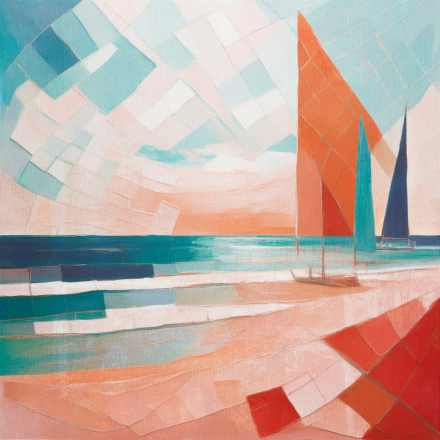 Scarlet Sails 6 Seascape Oil Paintings