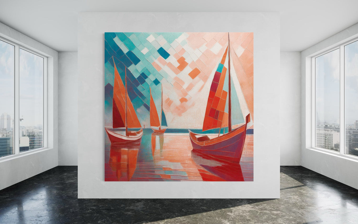 Scarlet Sails 2 Seascape Oil Paintings