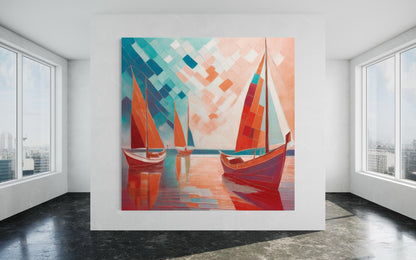 Scarlet Sails 2 Seascape Oil Paintings