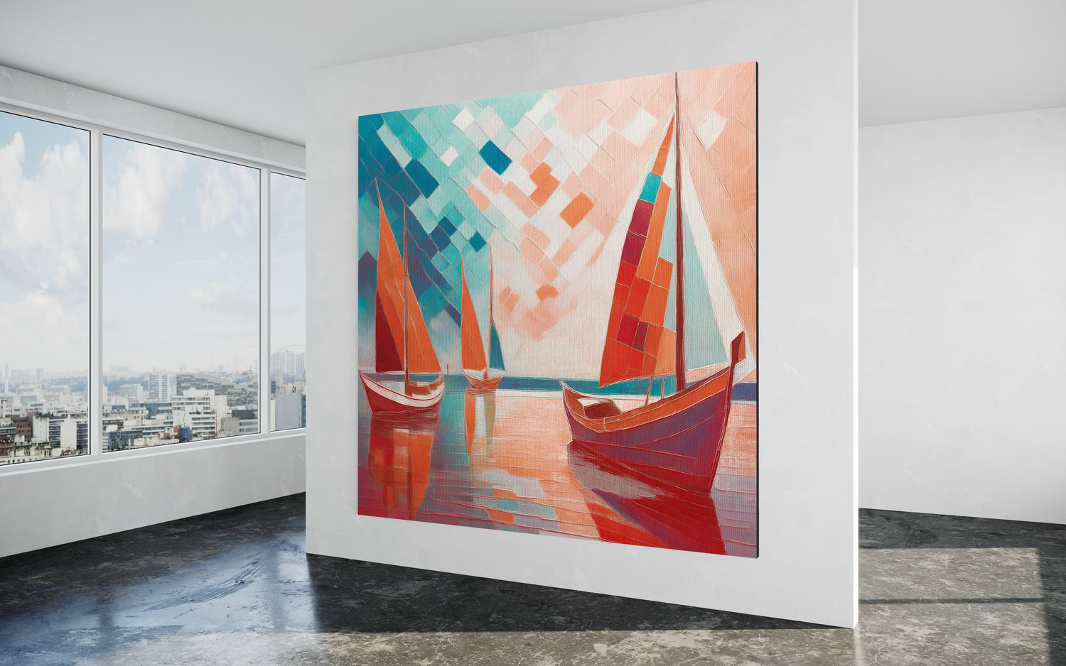 Scarlet Sails 2 Seascape Oil Paintings