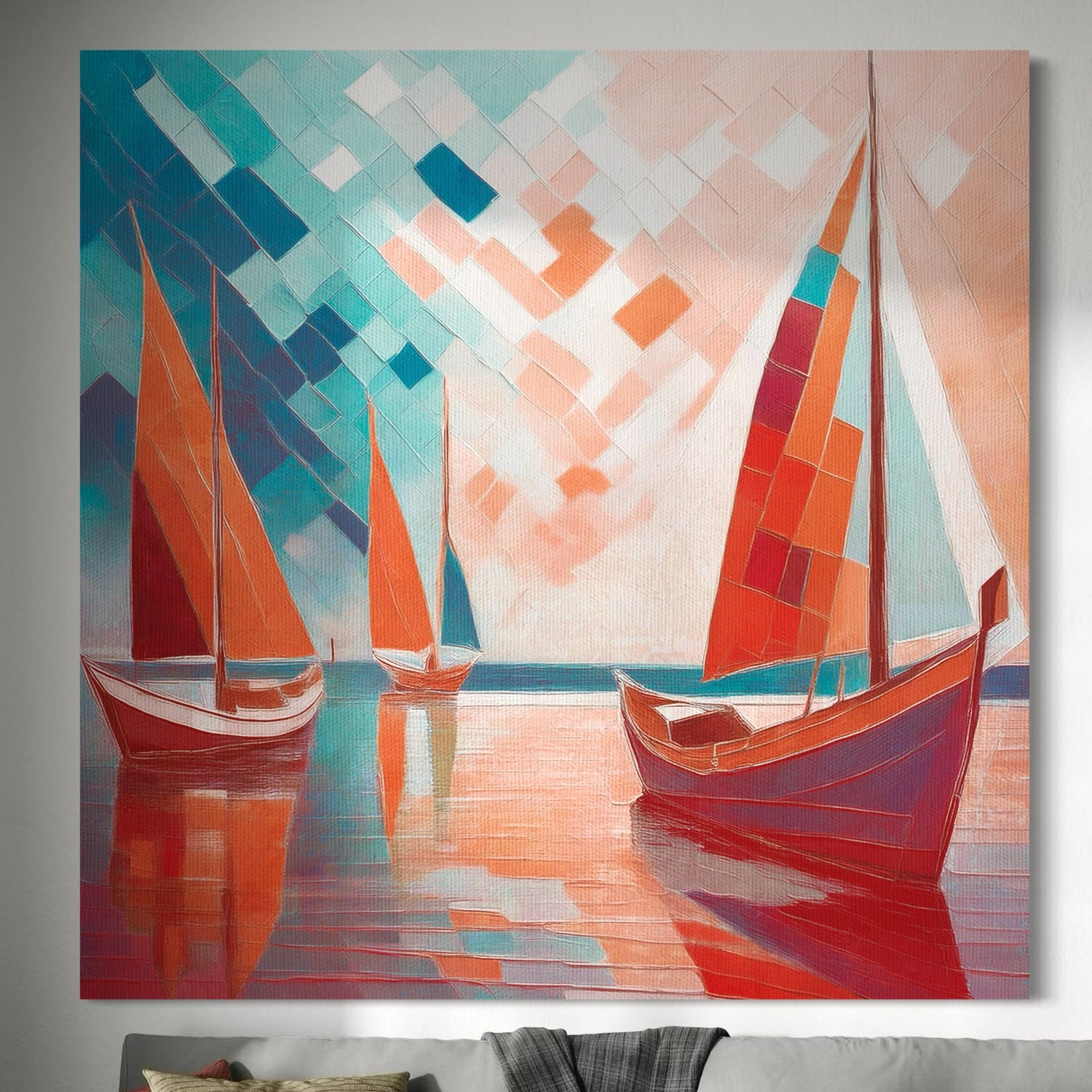 Scarlet Sails 2 Seascape Oil Paintings