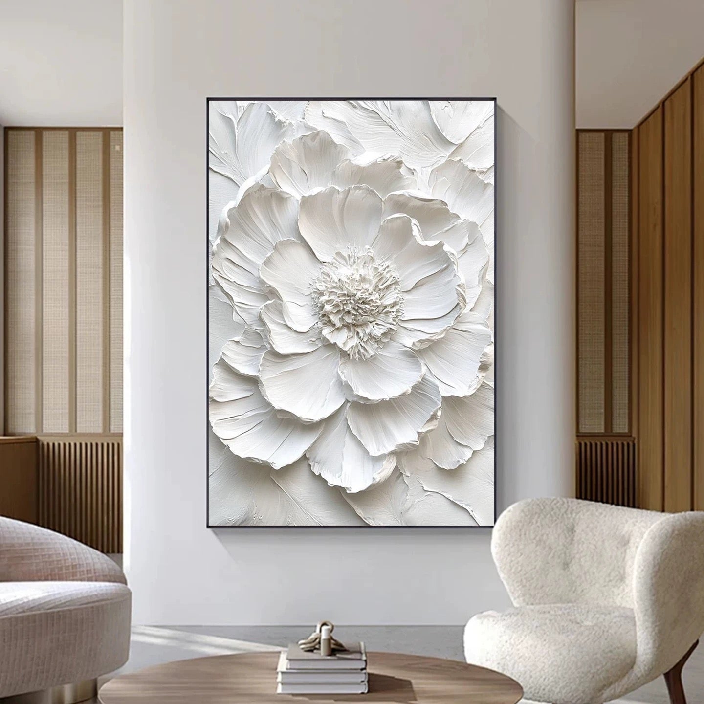 Sculpted Blossom Canvas Wall Art